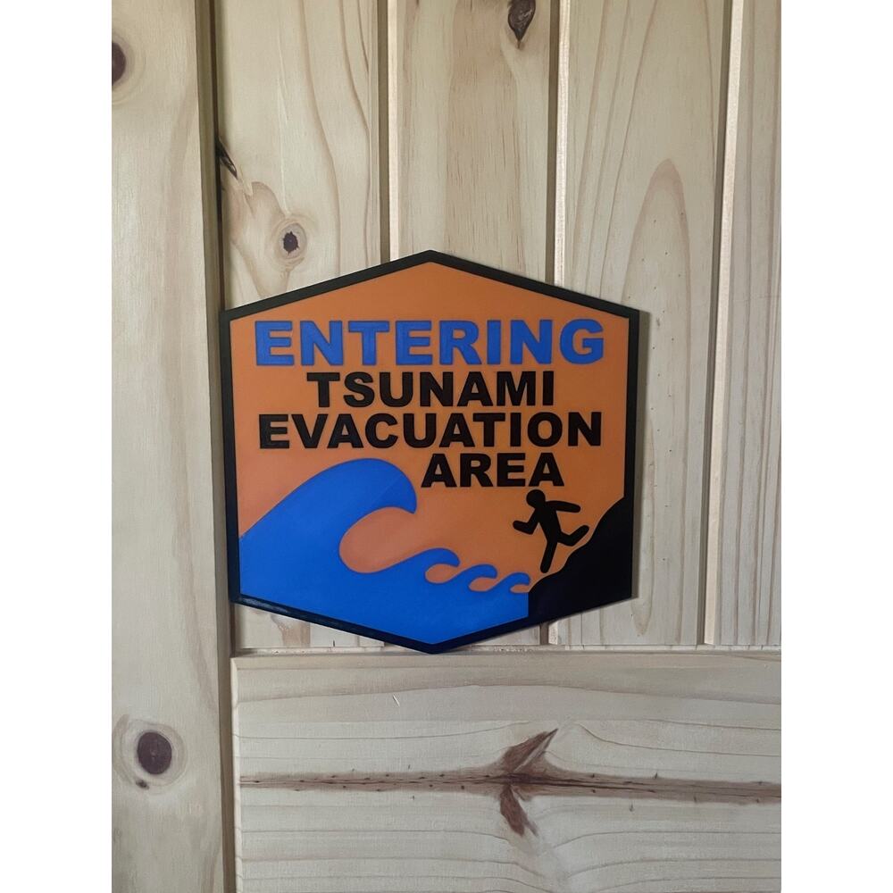 Tsunami Evacuation Area Road Sign Highway Travel Hawaii